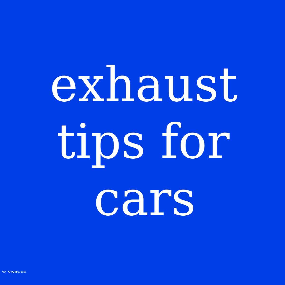 Exhaust Tips For Cars