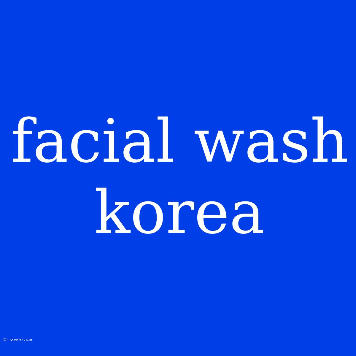 Facial Wash Korea