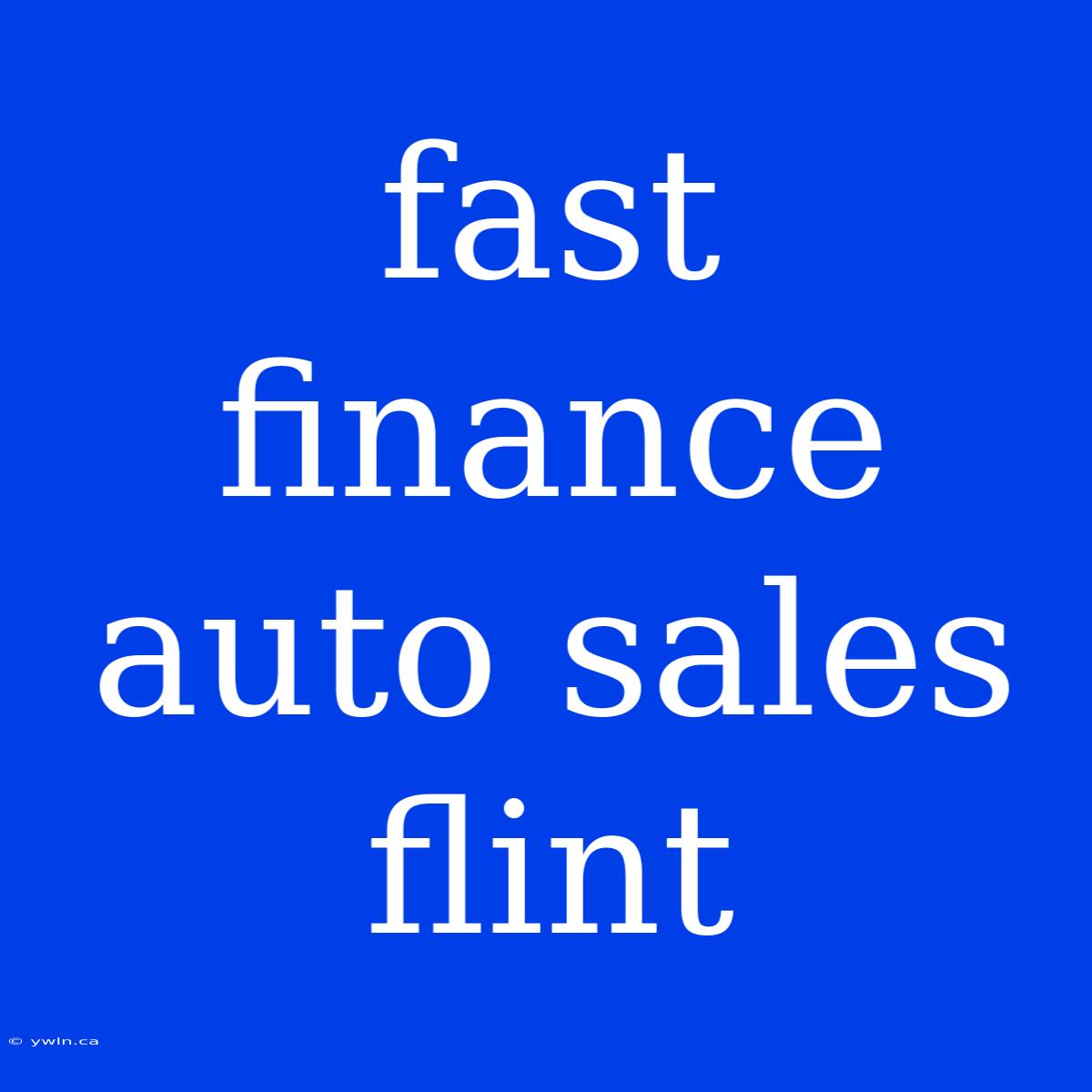 Fast Finance Auto Sales Flint