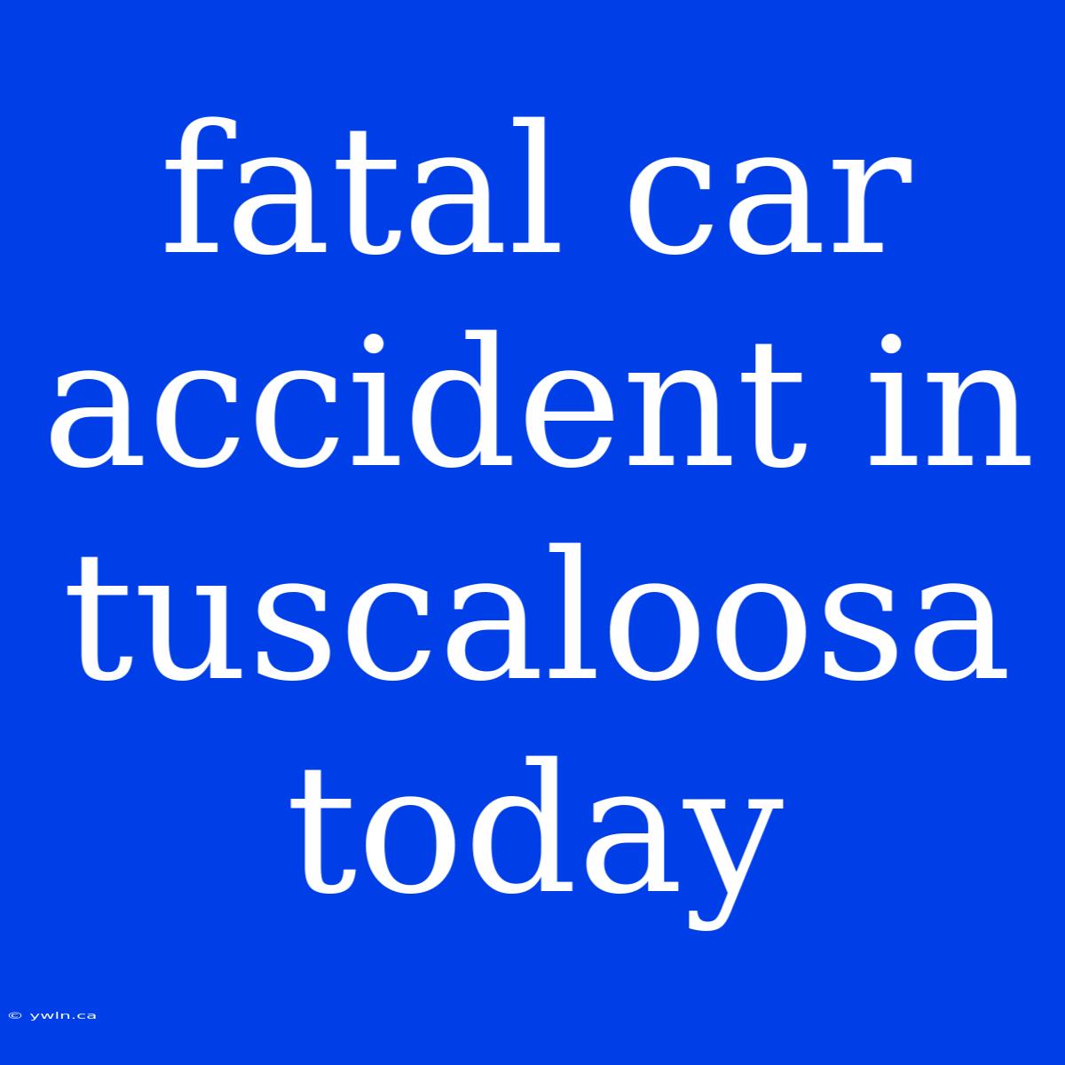 Fatal Car Accident In Tuscaloosa Today