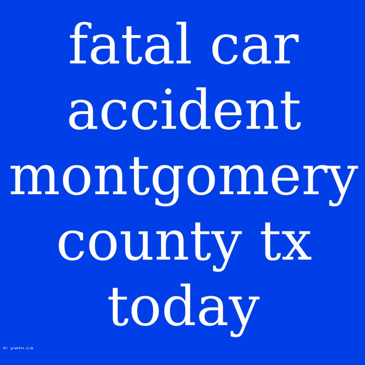 Fatal Car Accident Montgomery County Tx Today