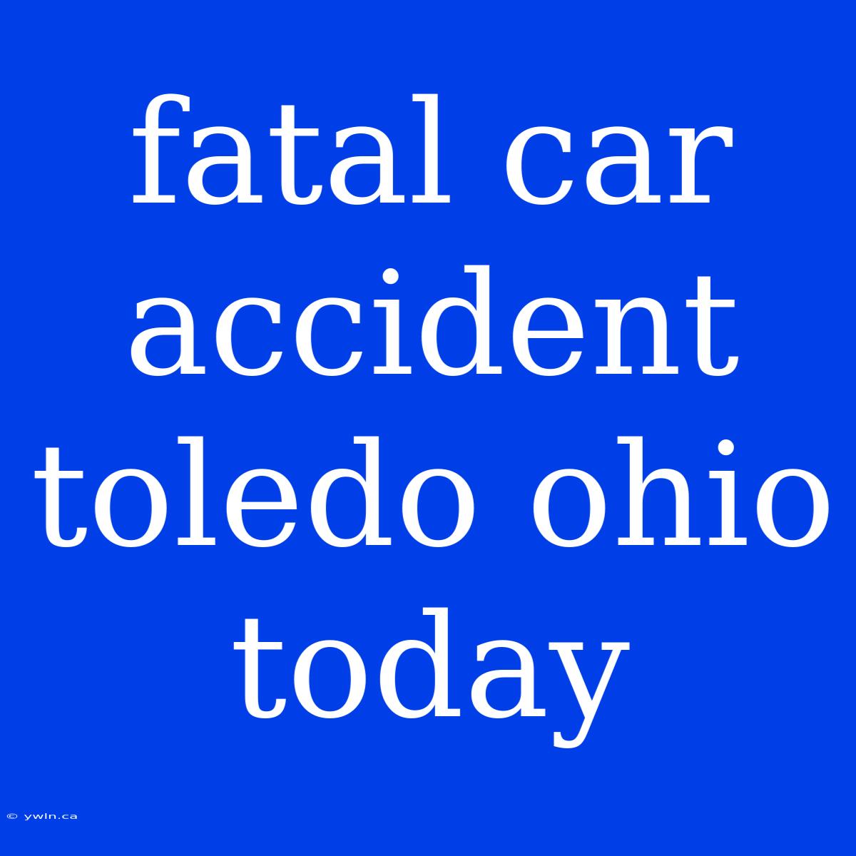 Fatal Car Accident Toledo Ohio Today