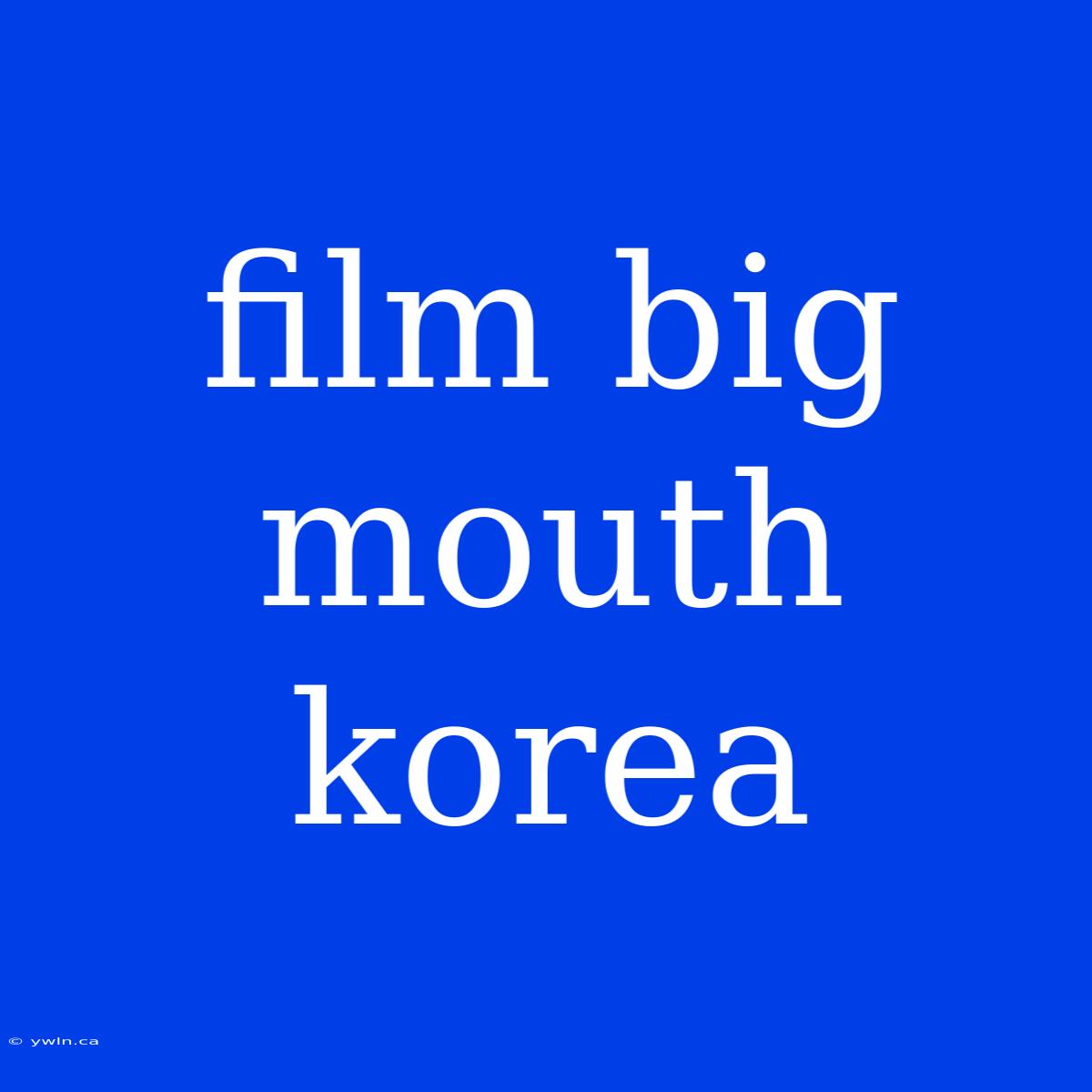 Film Big Mouth Korea