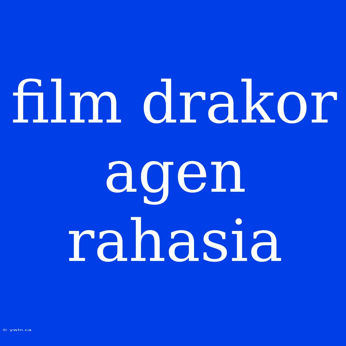 Film Drakor Agen Rahasia