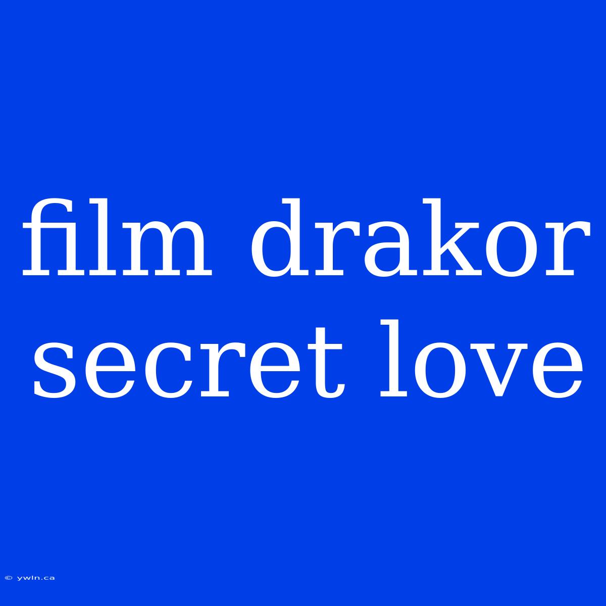 Film Drakor Secret Love