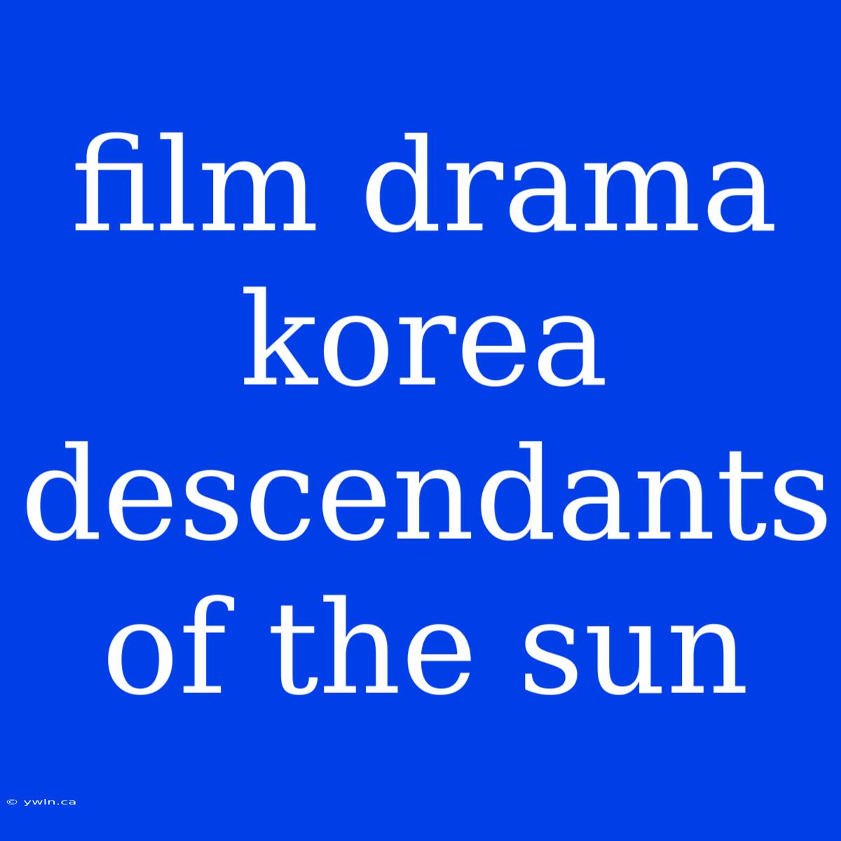 Film Drama Korea Descendants Of The Sun