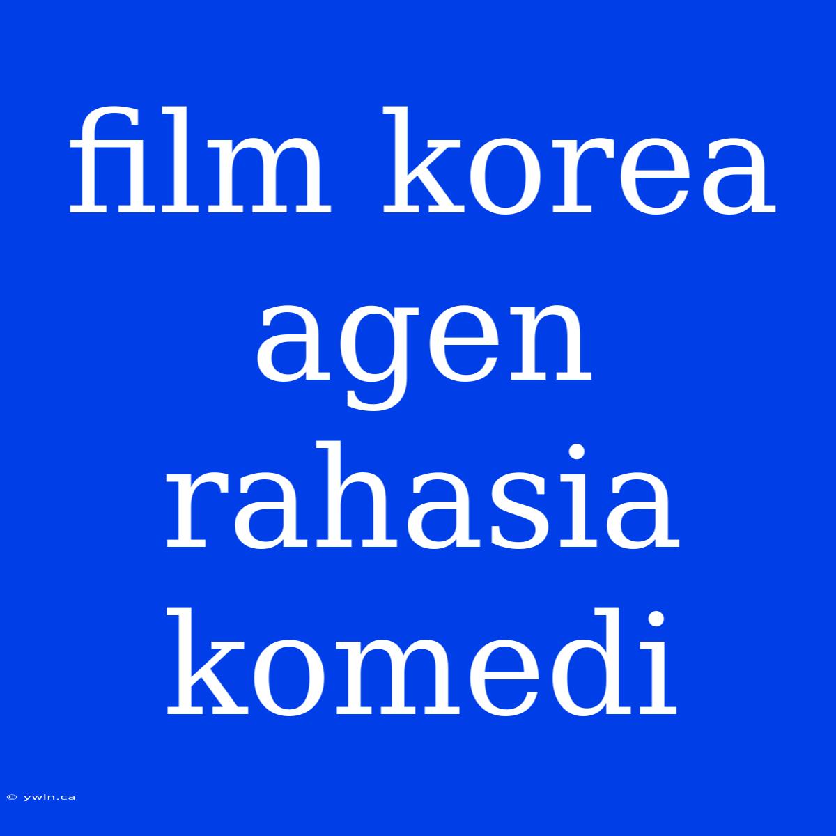 Film Korea Agen Rahasia Komedi