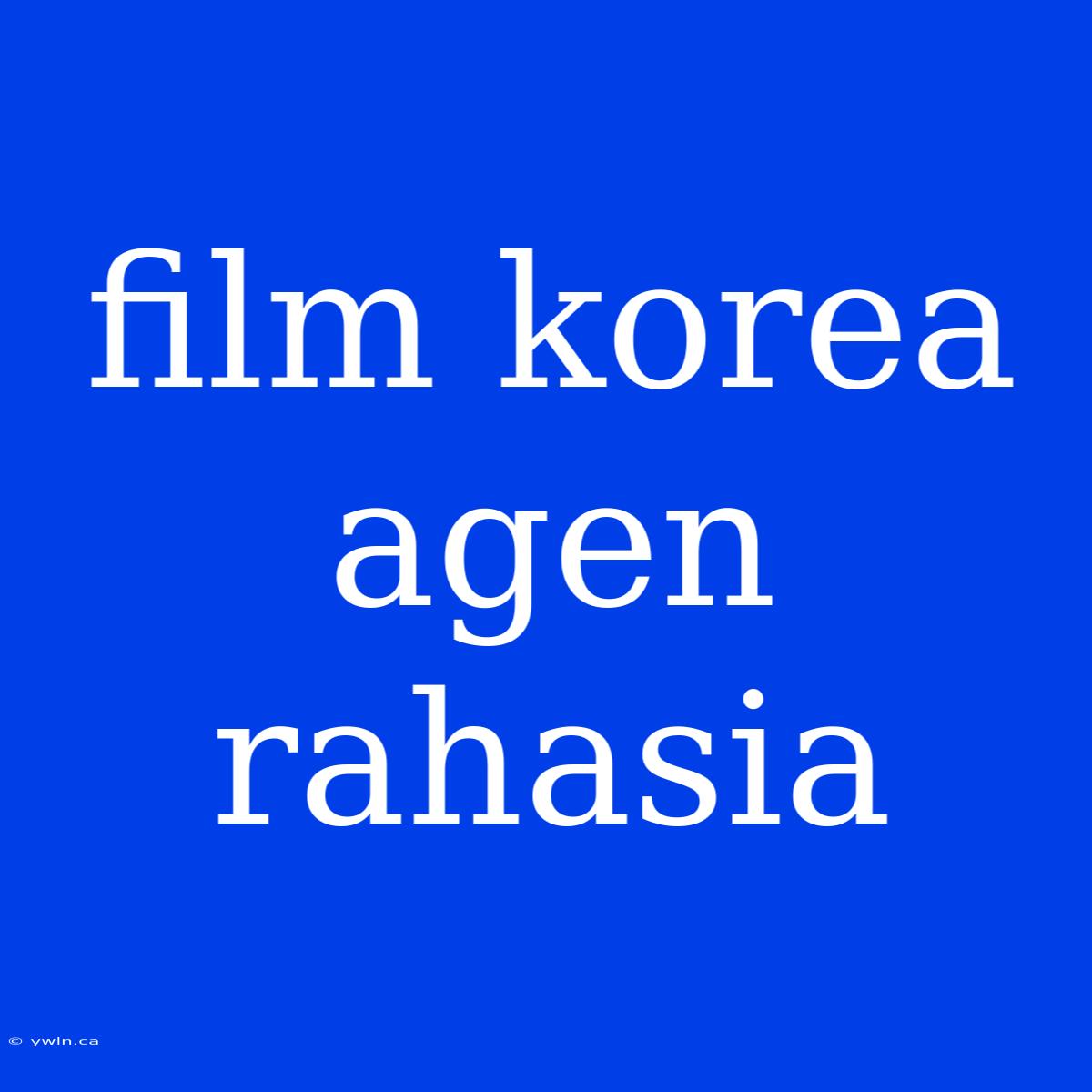 Film Korea Agen Rahasia