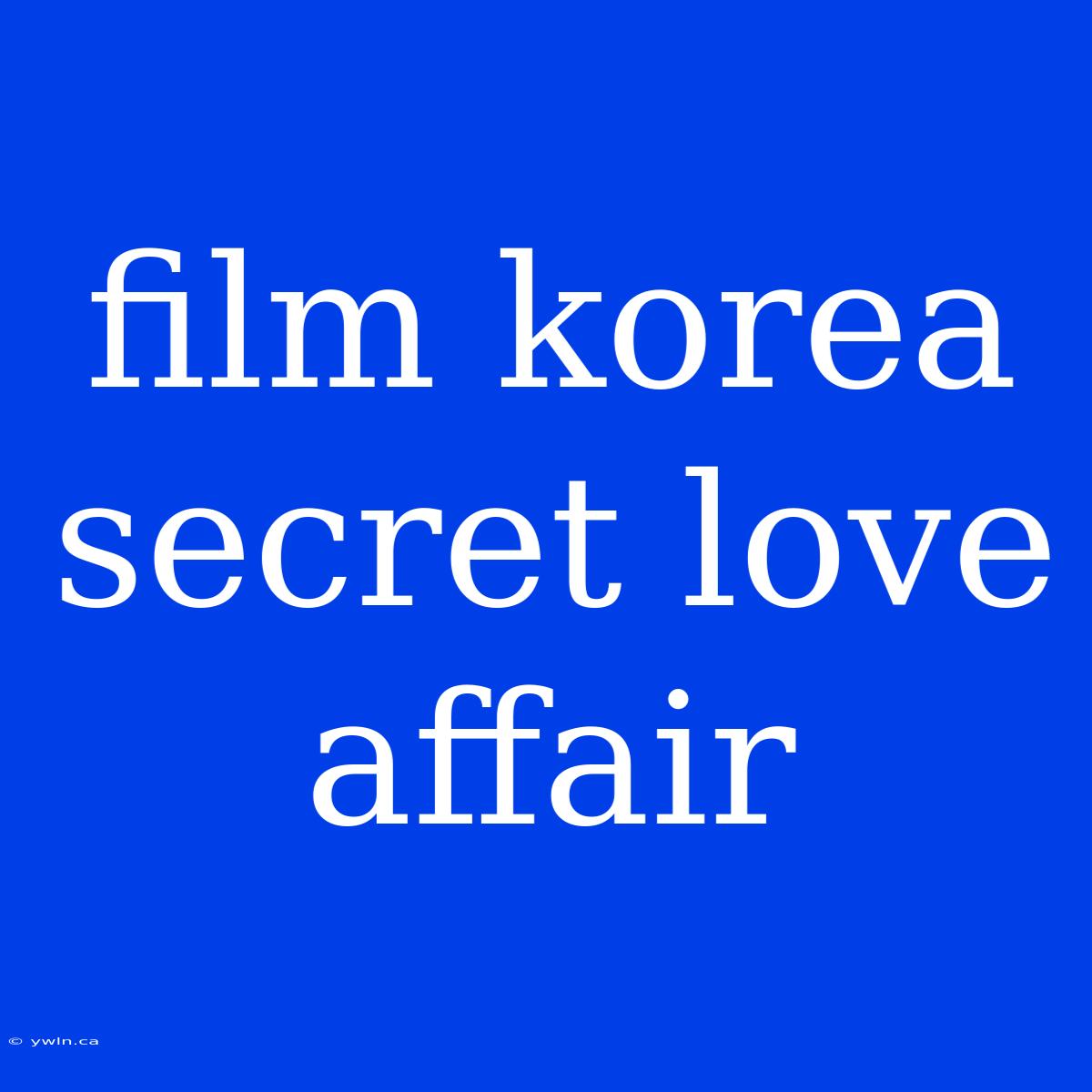 Film Korea Secret Love Affair