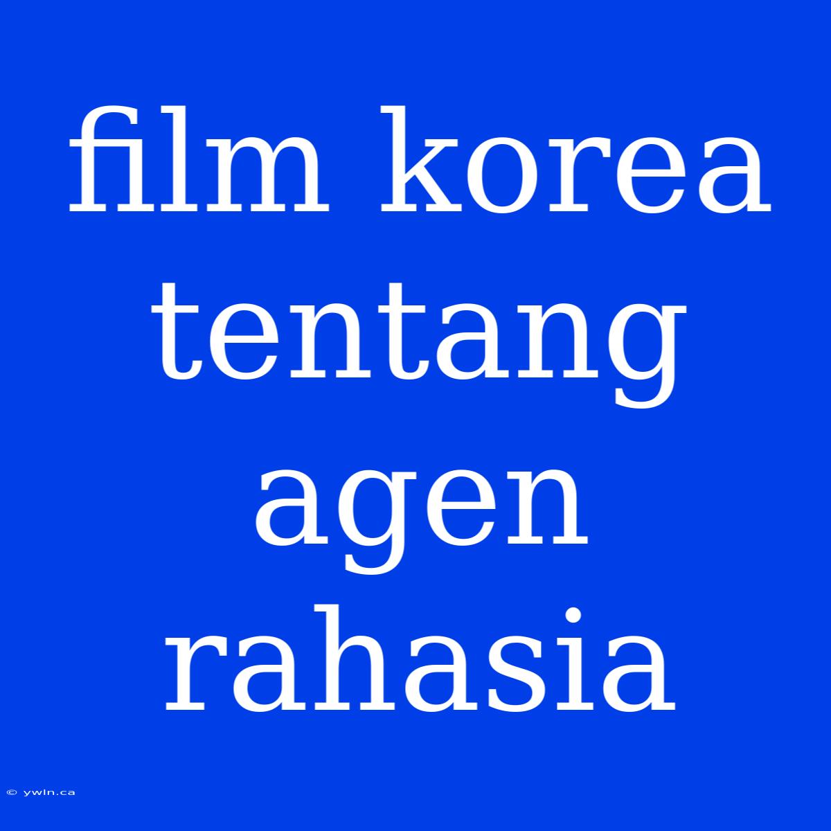 Film Korea Tentang Agen Rahasia