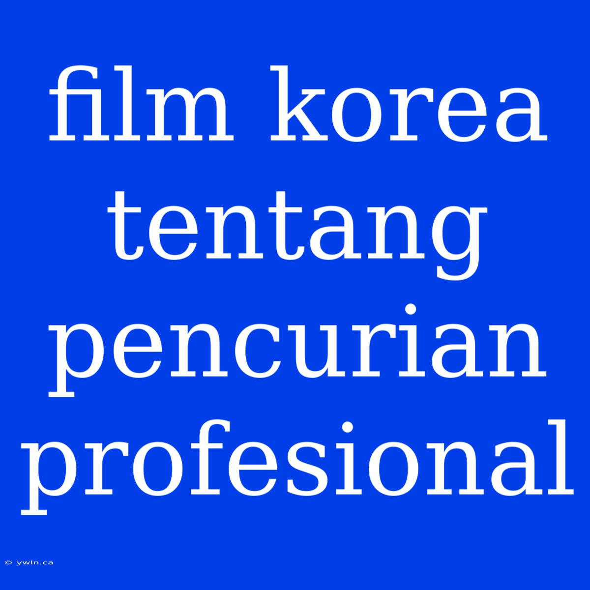 Film Korea Tentang Pencurian Profesional