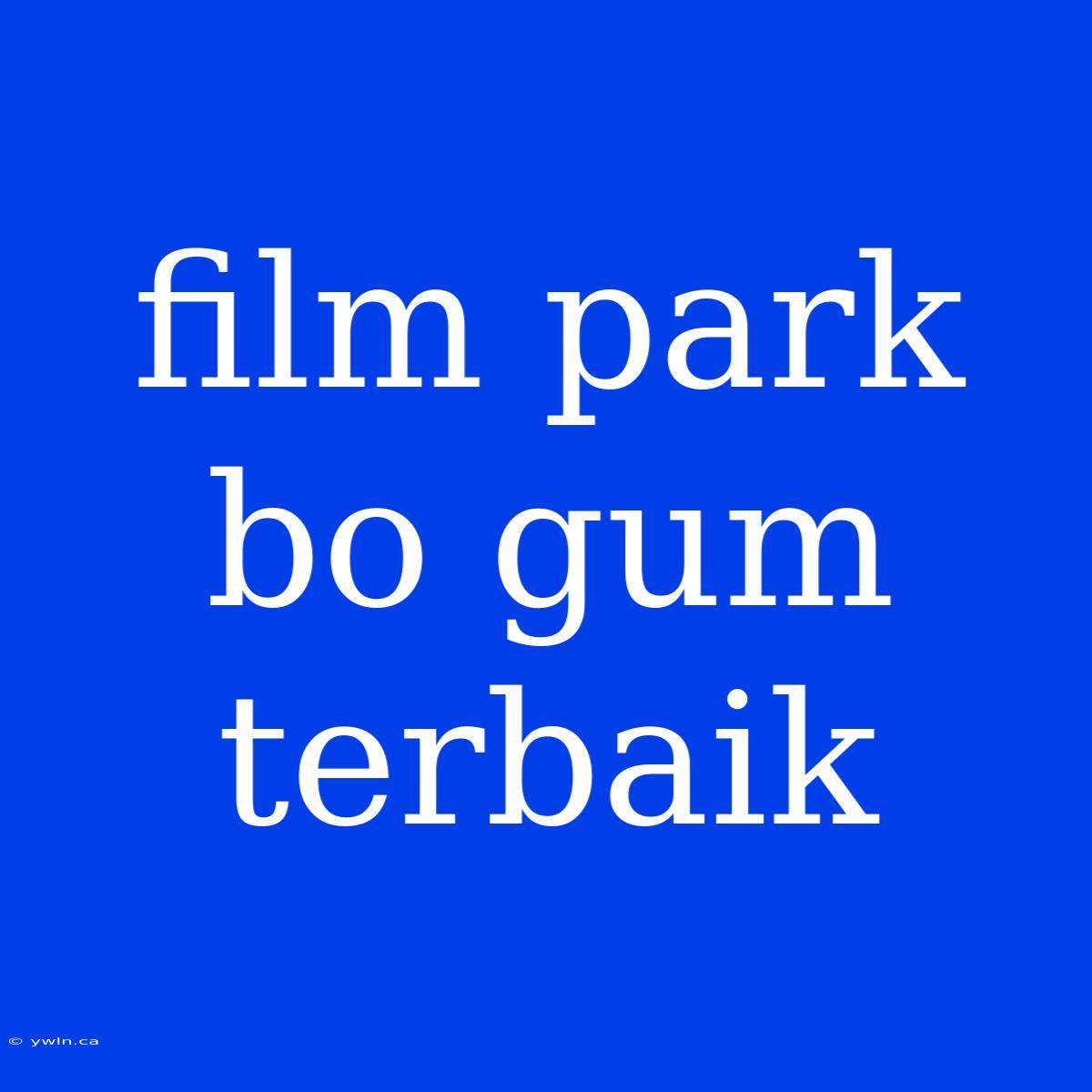 Film Park Bo Gum Terbaik