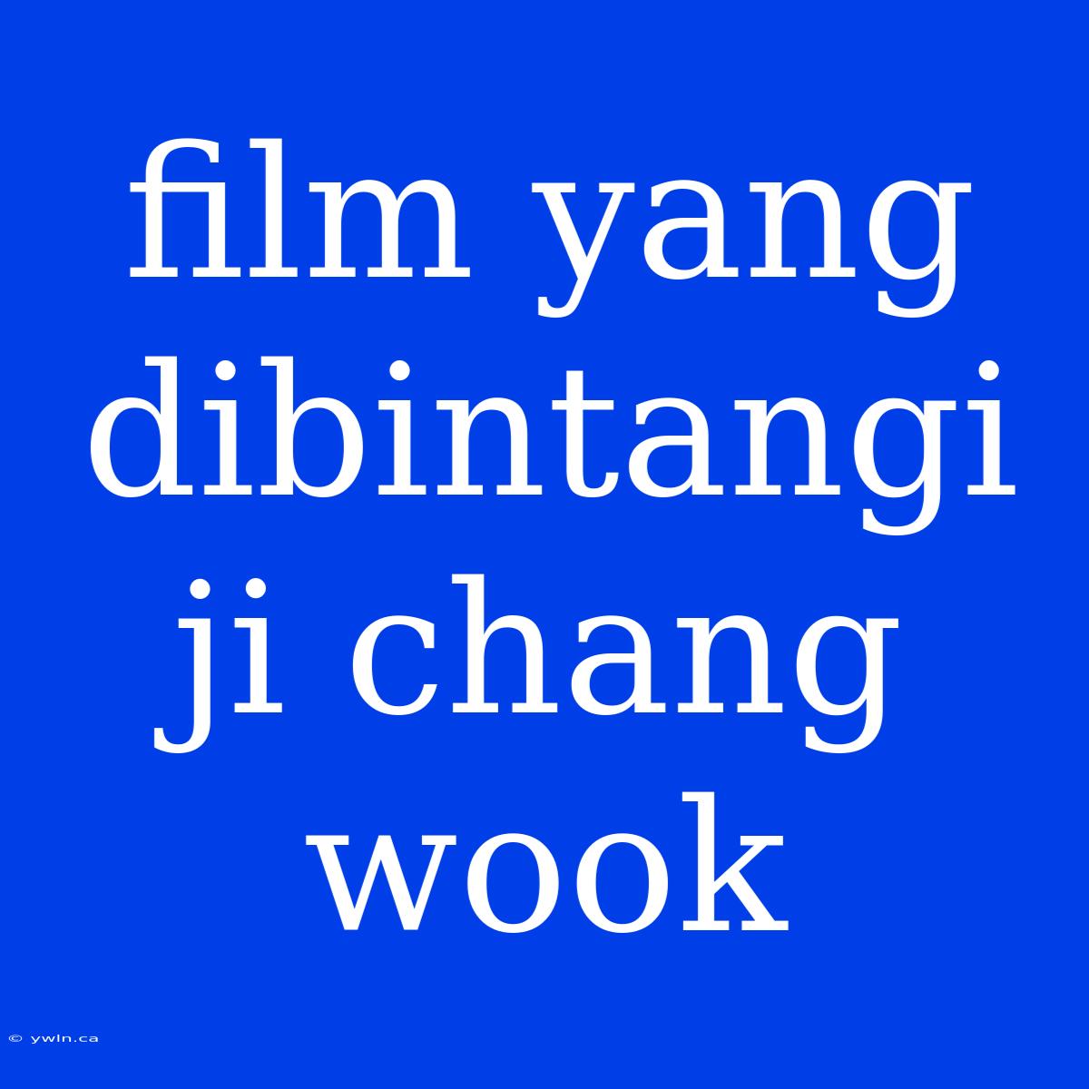 Film Yang Dibintangi Ji Chang Wook