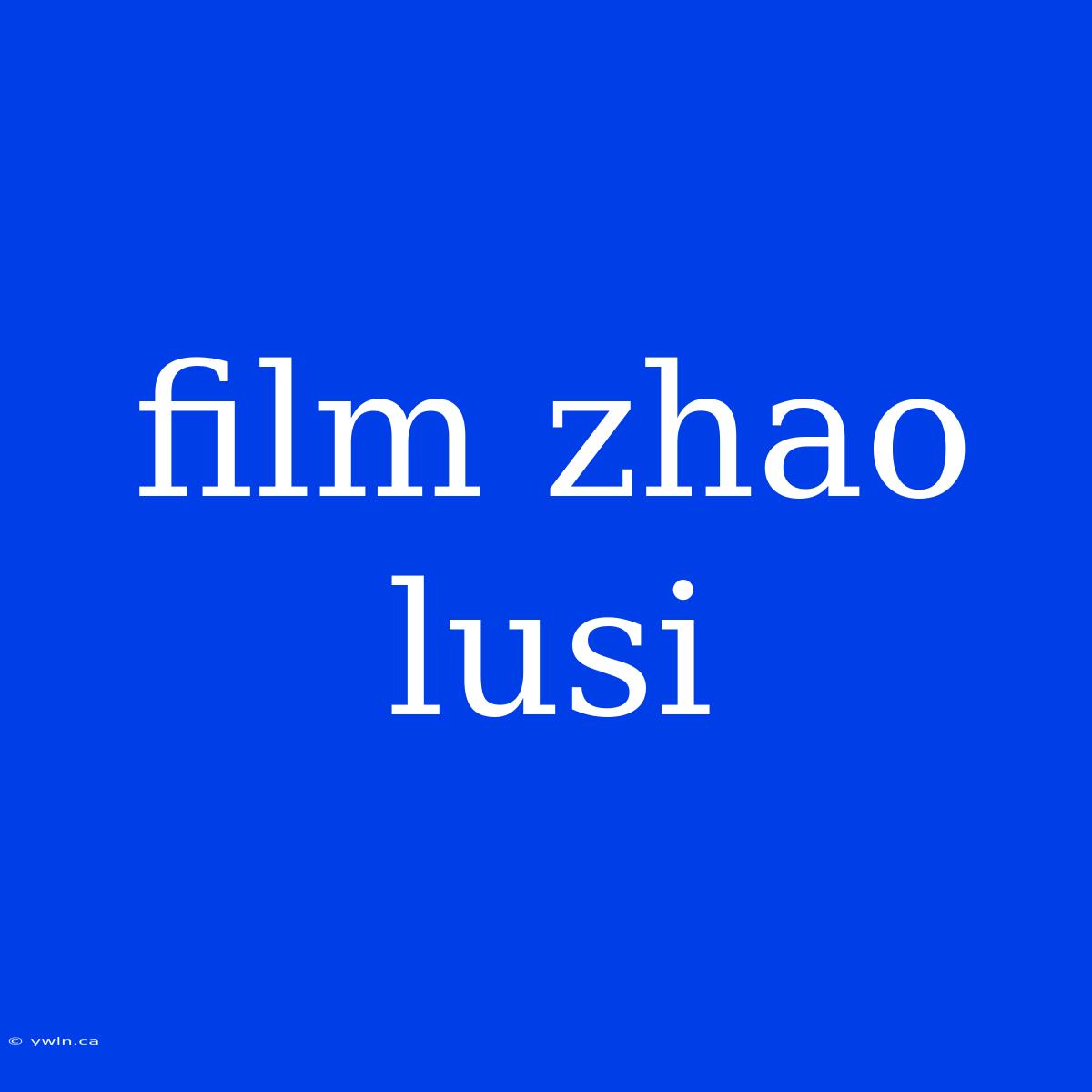 Film Zhao Lusi