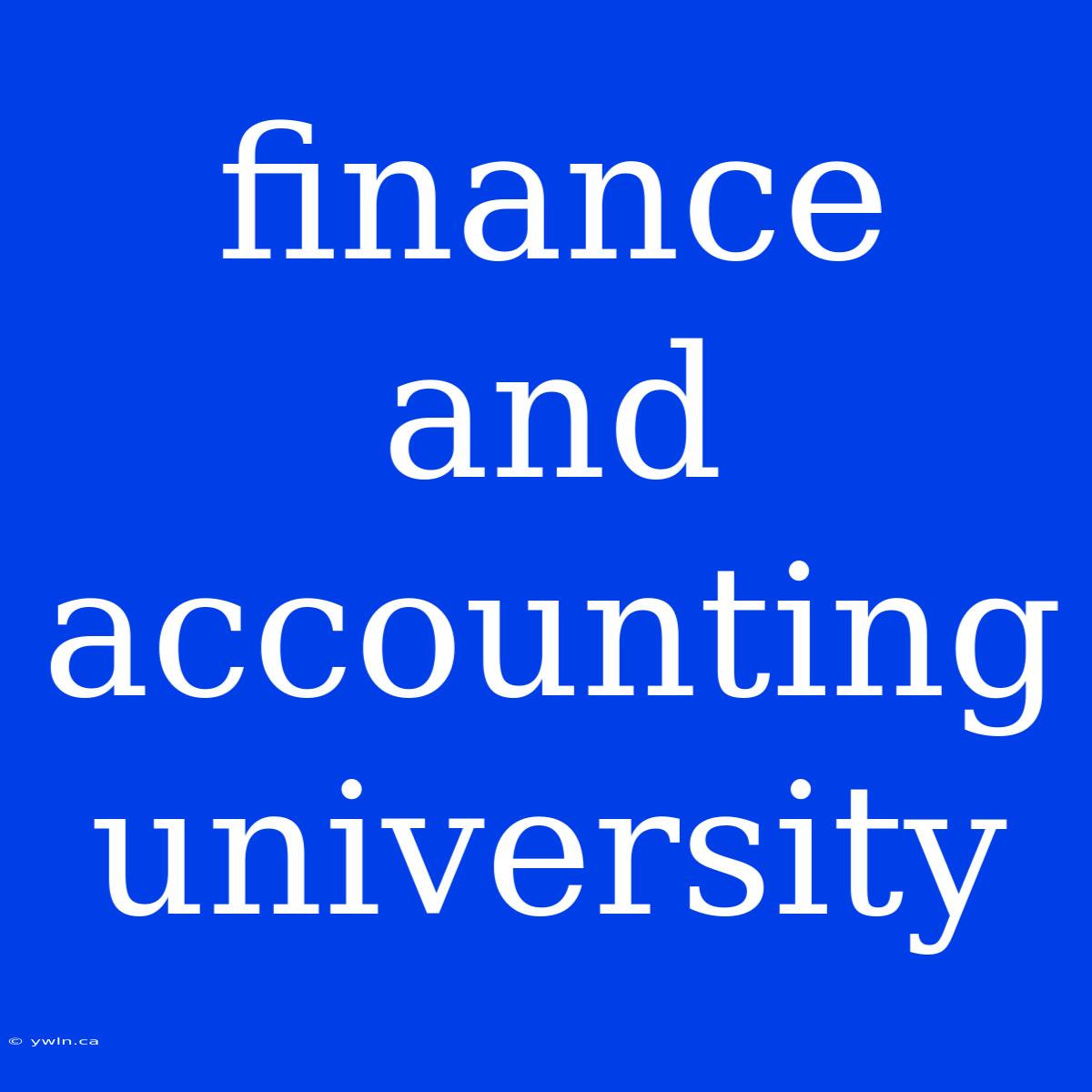 Finance And Accounting University