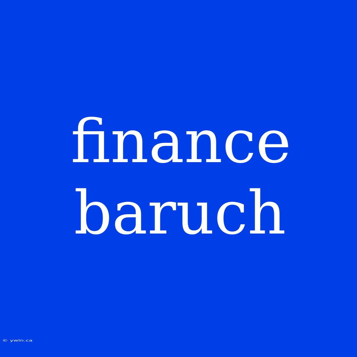 Finance Baruch