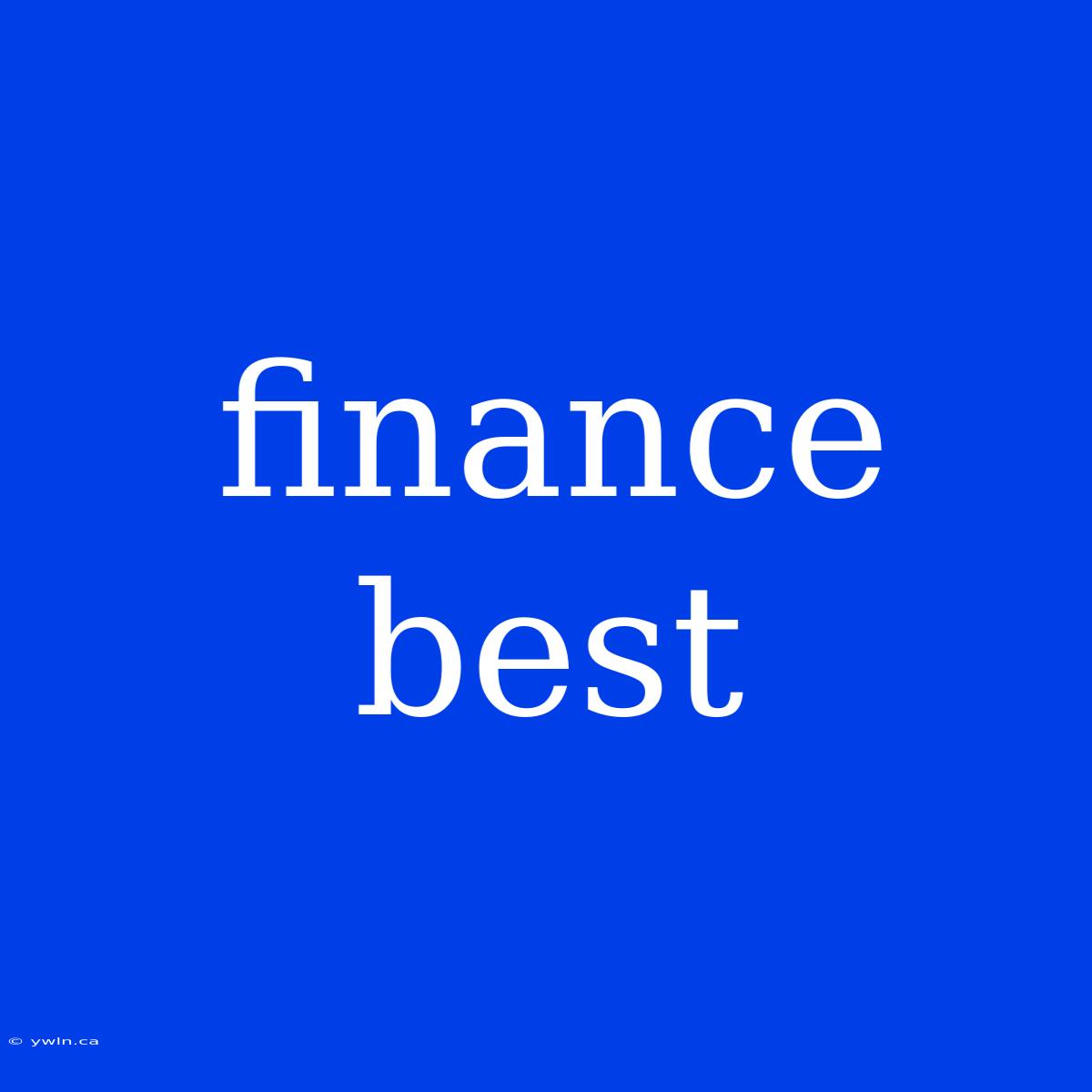 Finance Best