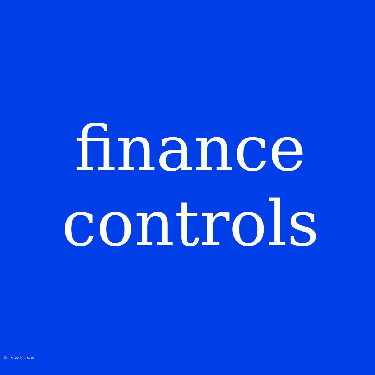 Finance Controls