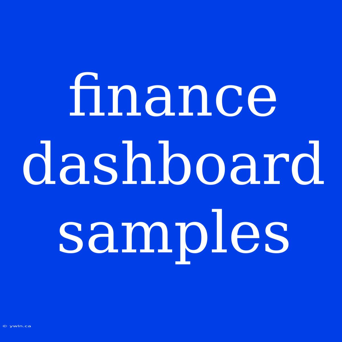 Finance Dashboard Samples