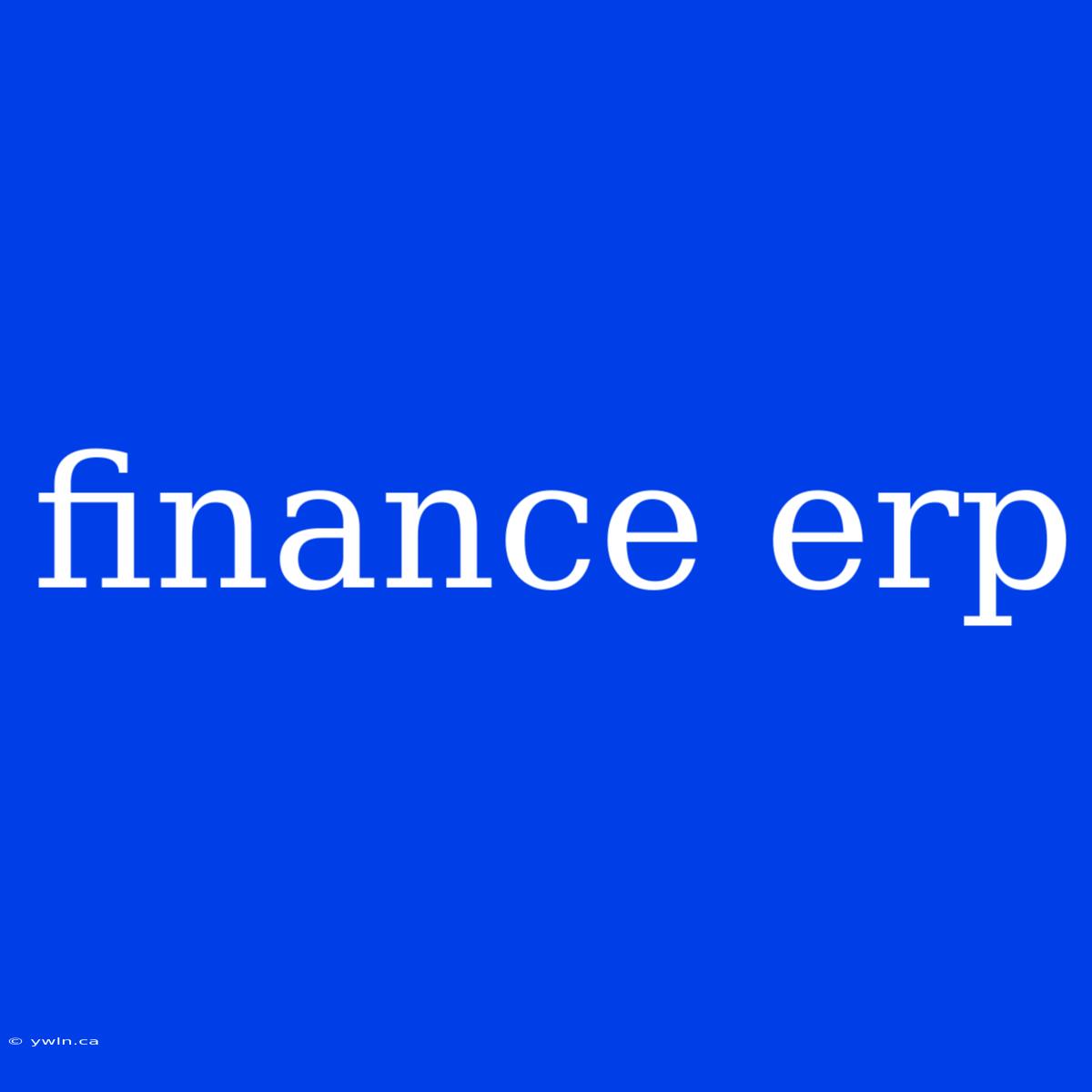 Finance Erp