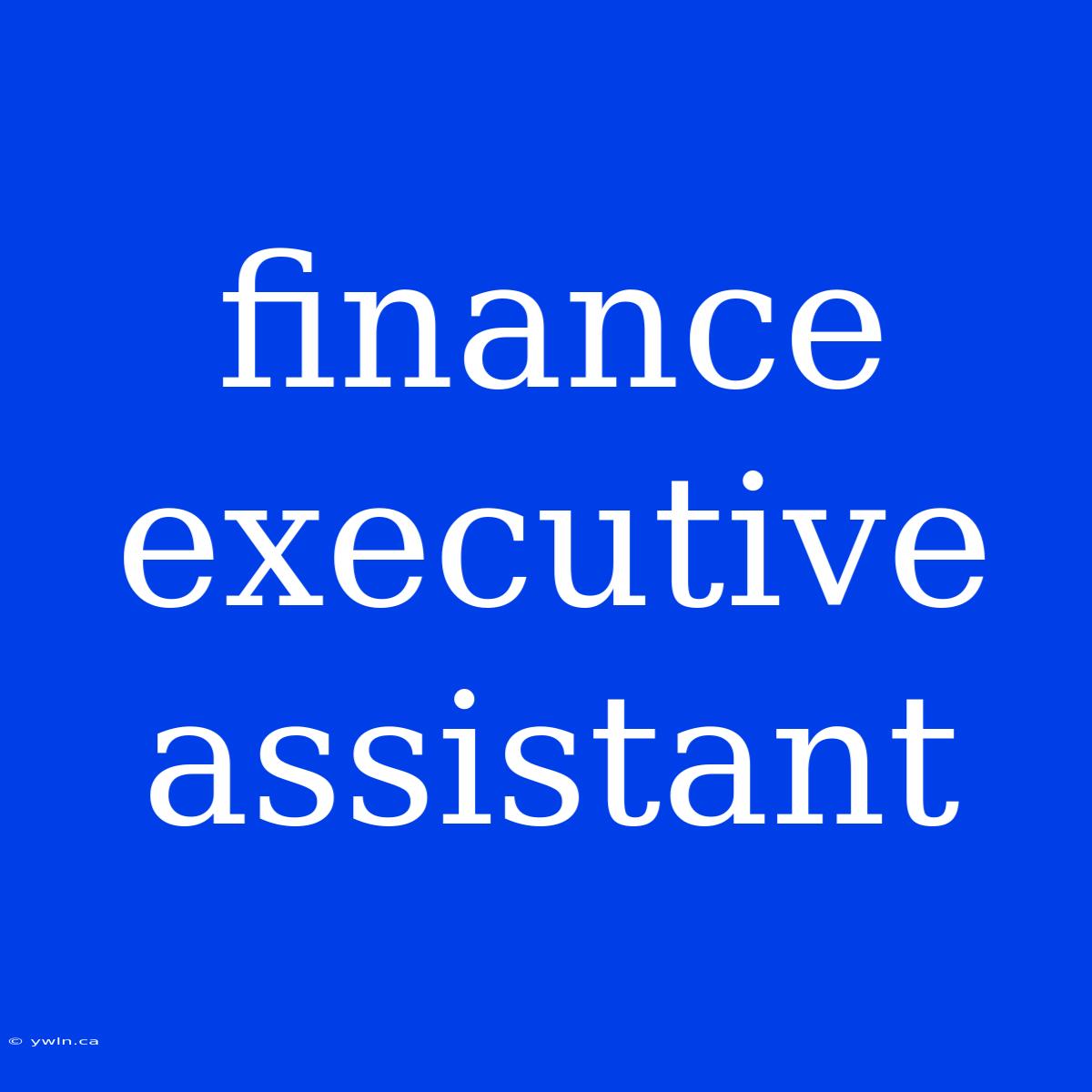 Finance Executive Assistant