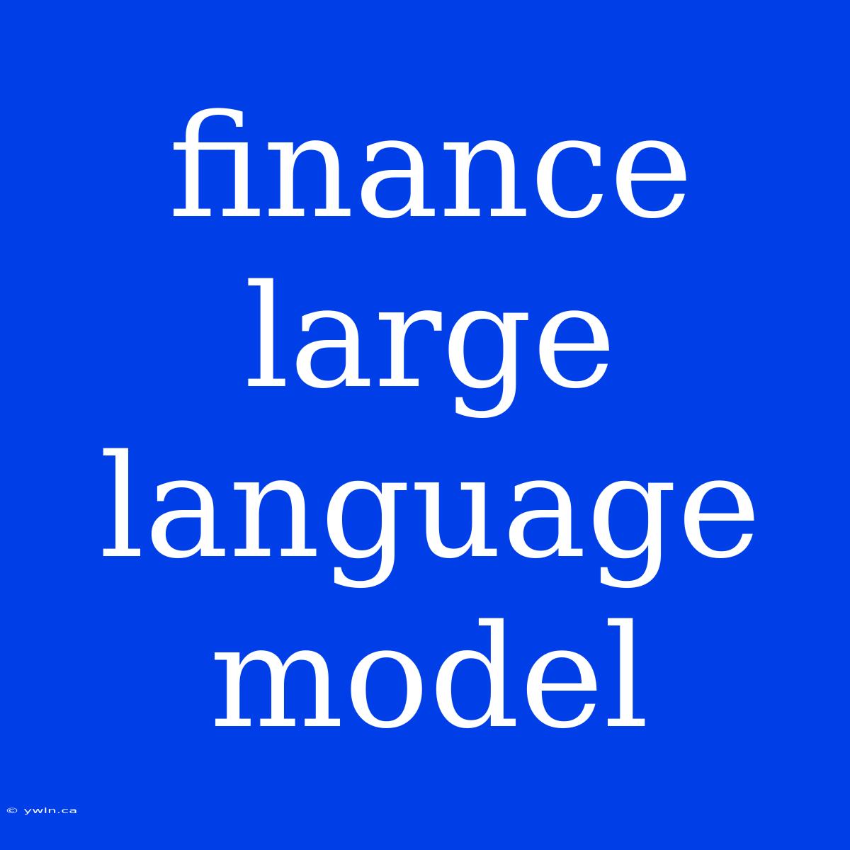 Finance Large Language Model