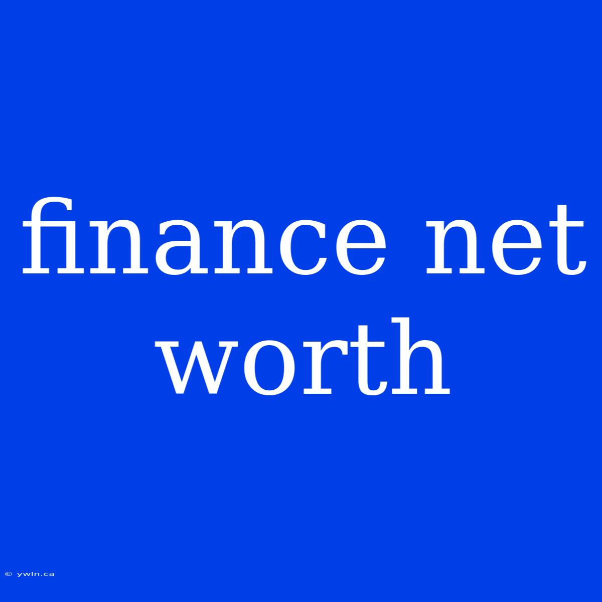 Finance Net Worth