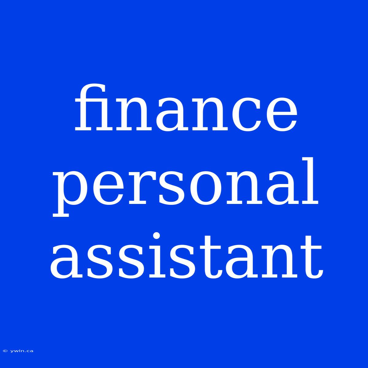 Finance Personal Assistant