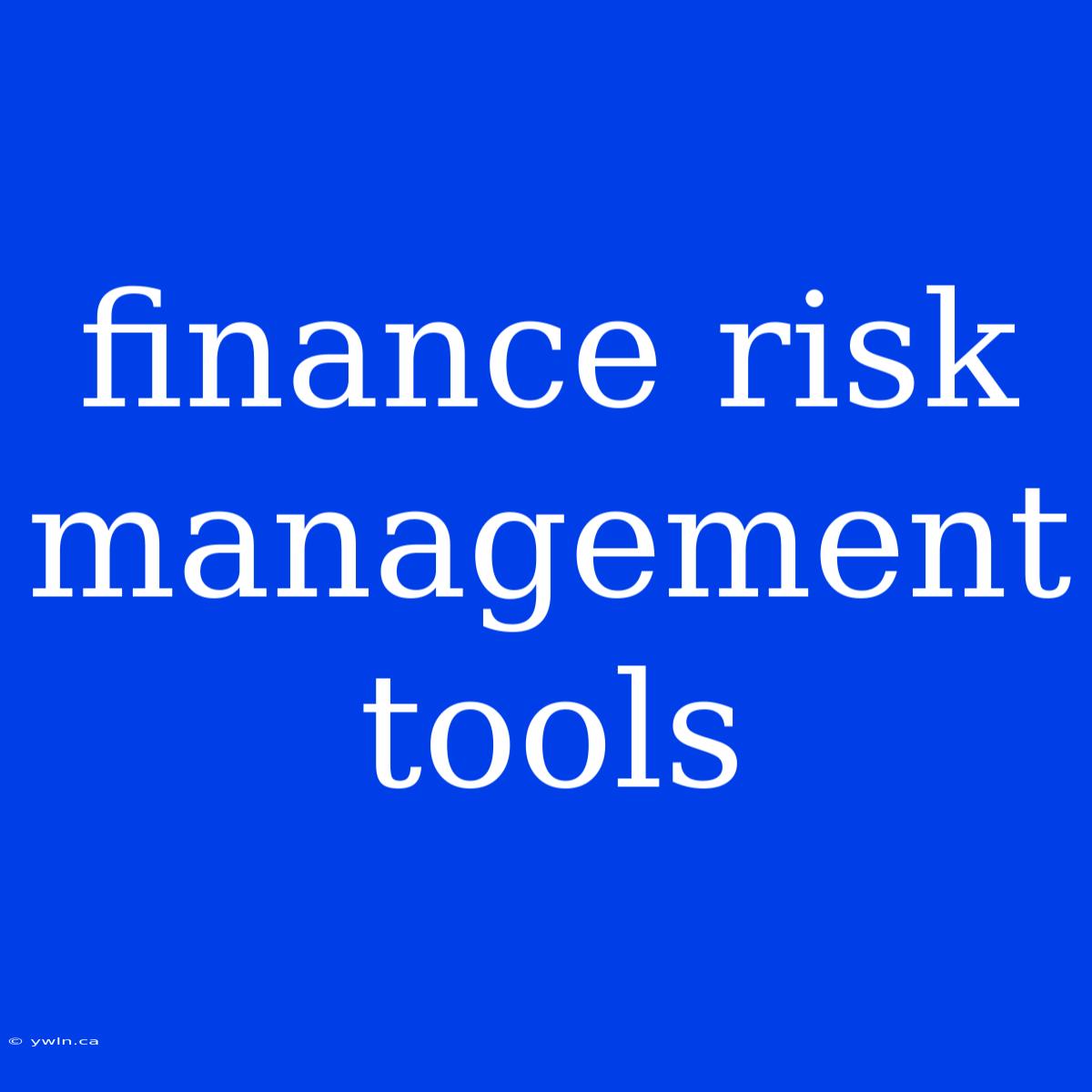 Finance Risk Management Tools