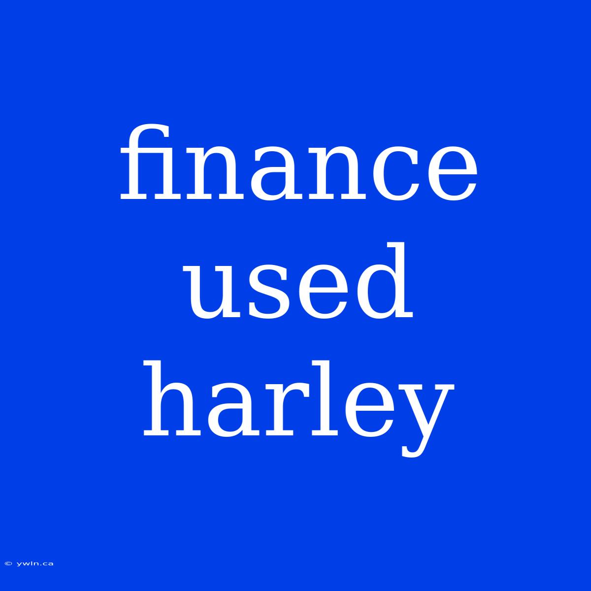 Finance Used Harley