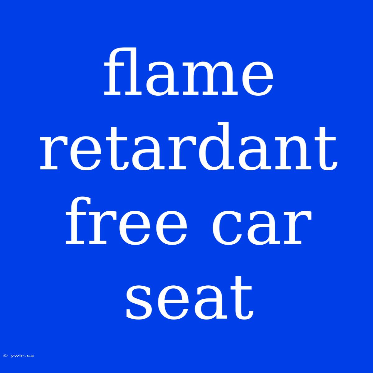 Flame Retardant Free Car Seat