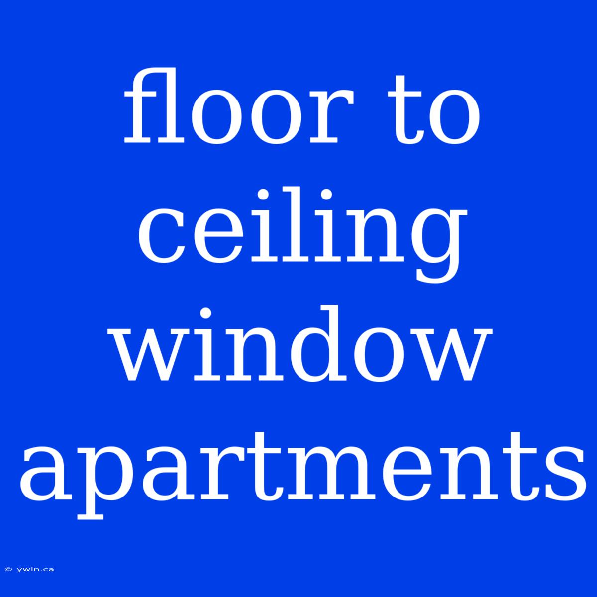 Floor To Ceiling Window Apartments