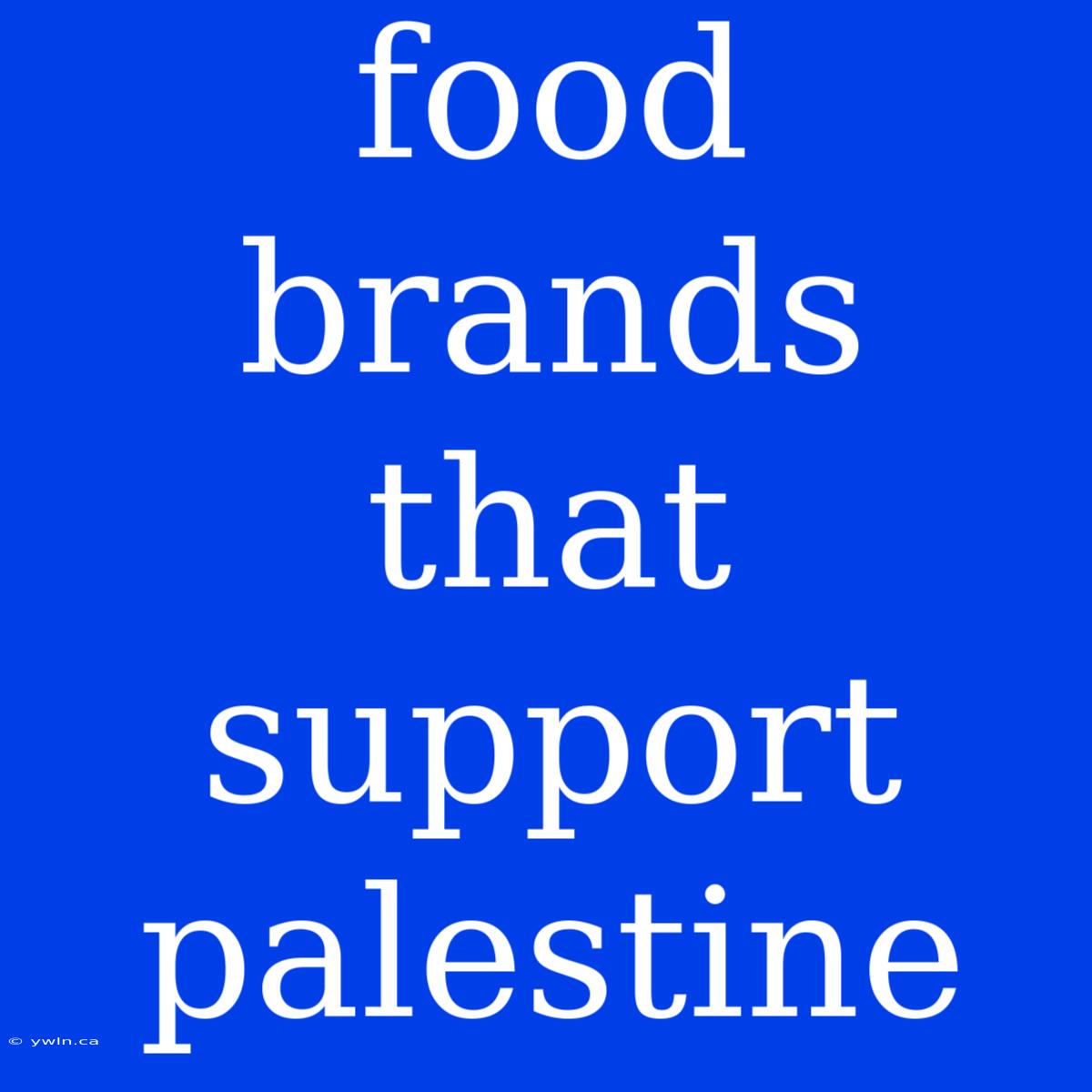 Food Brands That Support Palestine