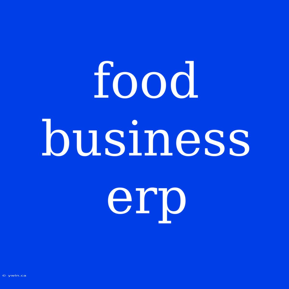 Food Business Erp