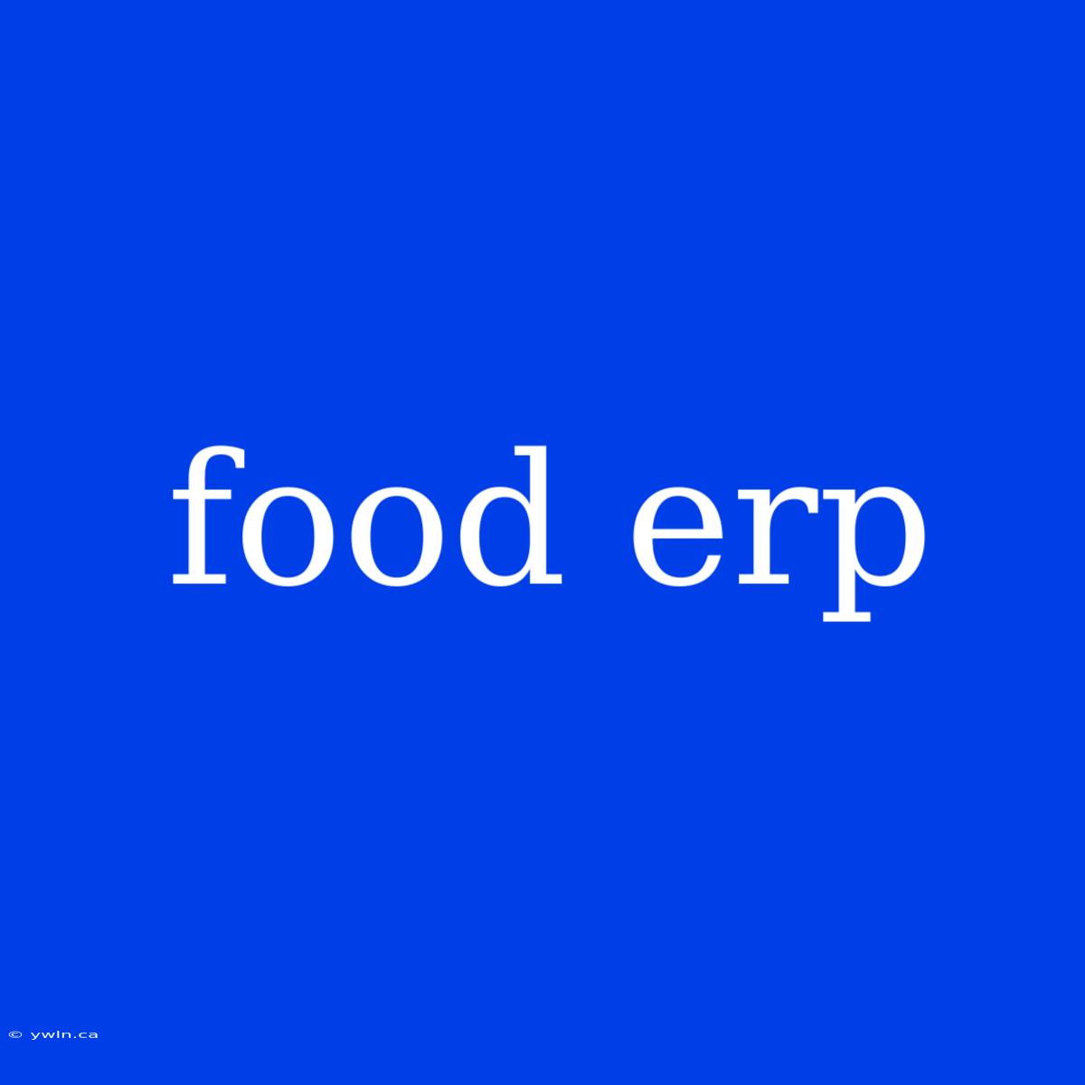 Food Erp