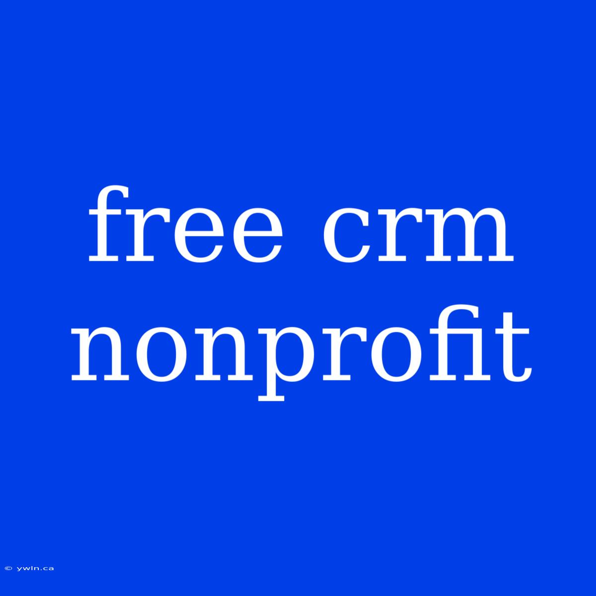 Free Crm Nonprofit