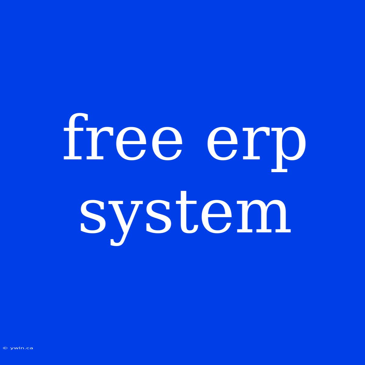 Free Erp System