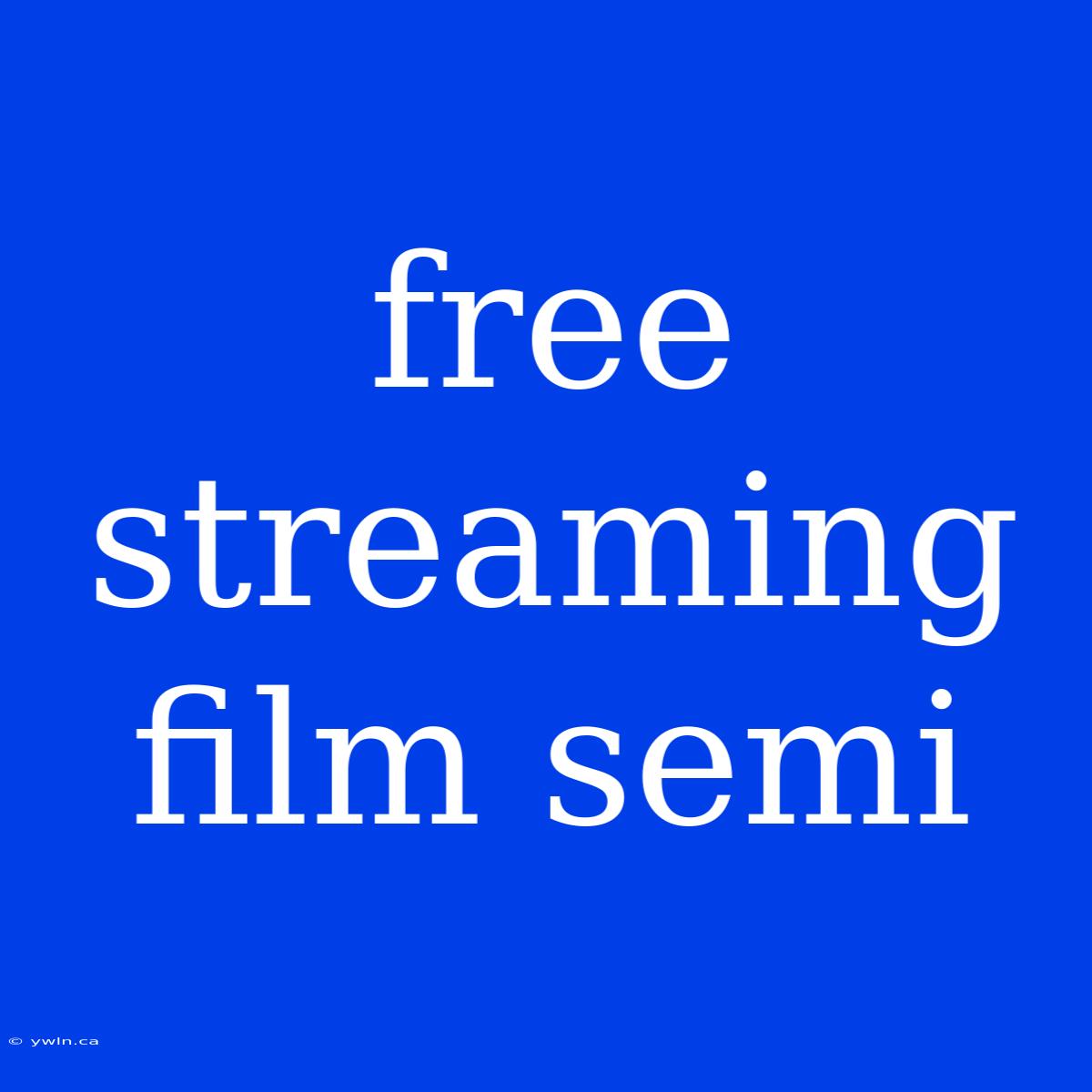 Free Streaming Film Semi