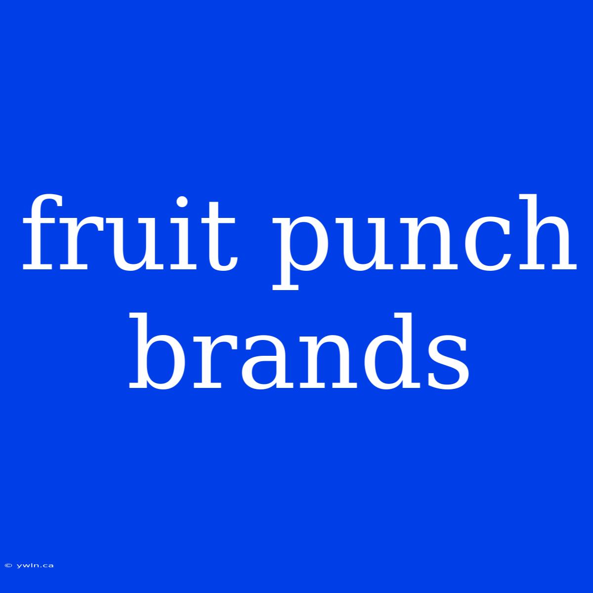 Fruit Punch Brands