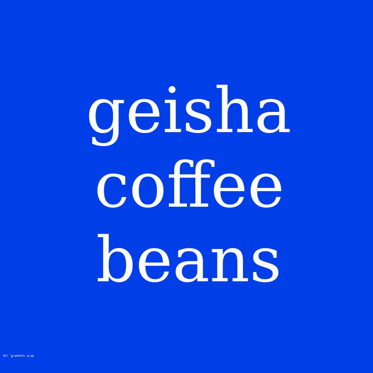 Geisha Coffee Beans