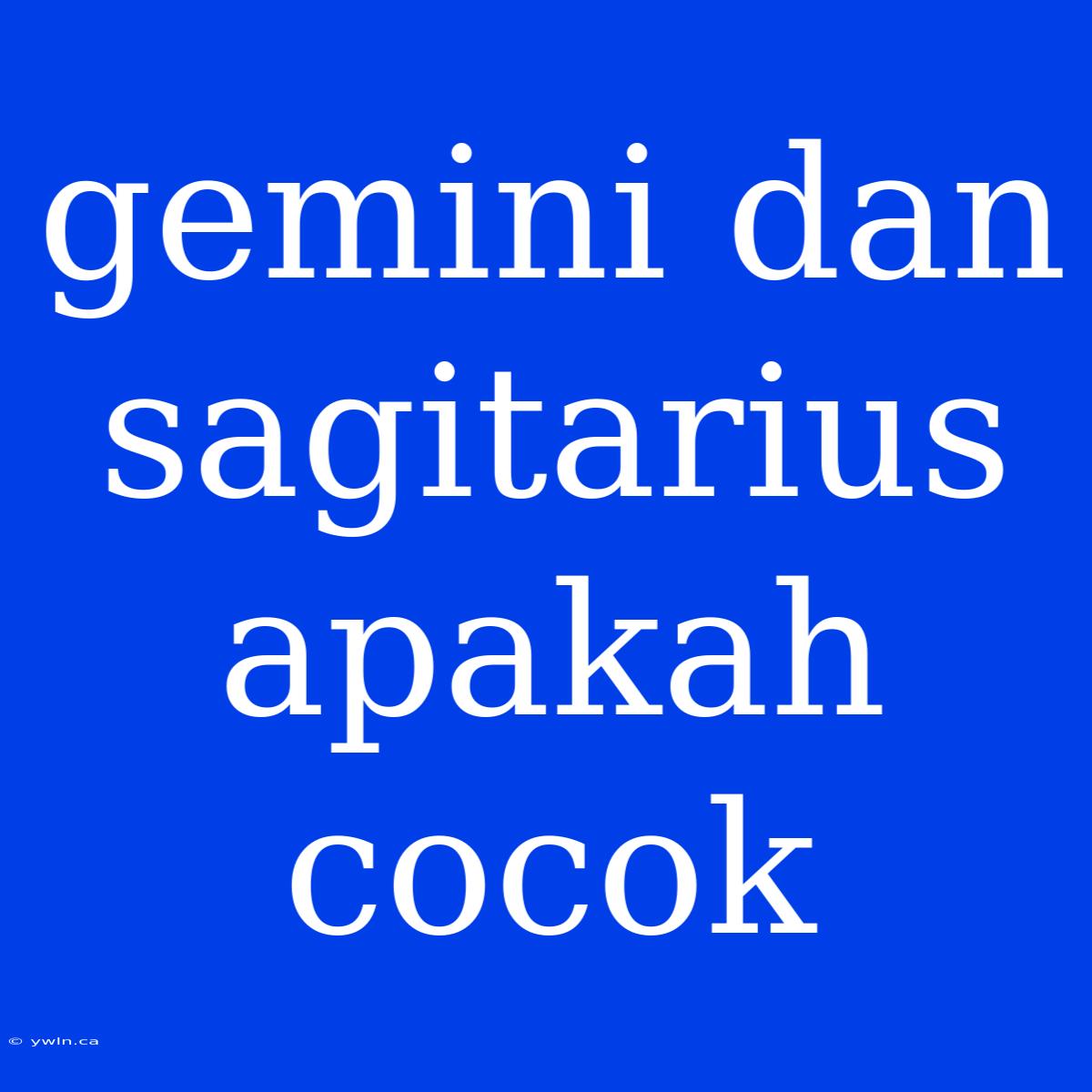 Gemini Dan Sagitarius Apakah Cocok