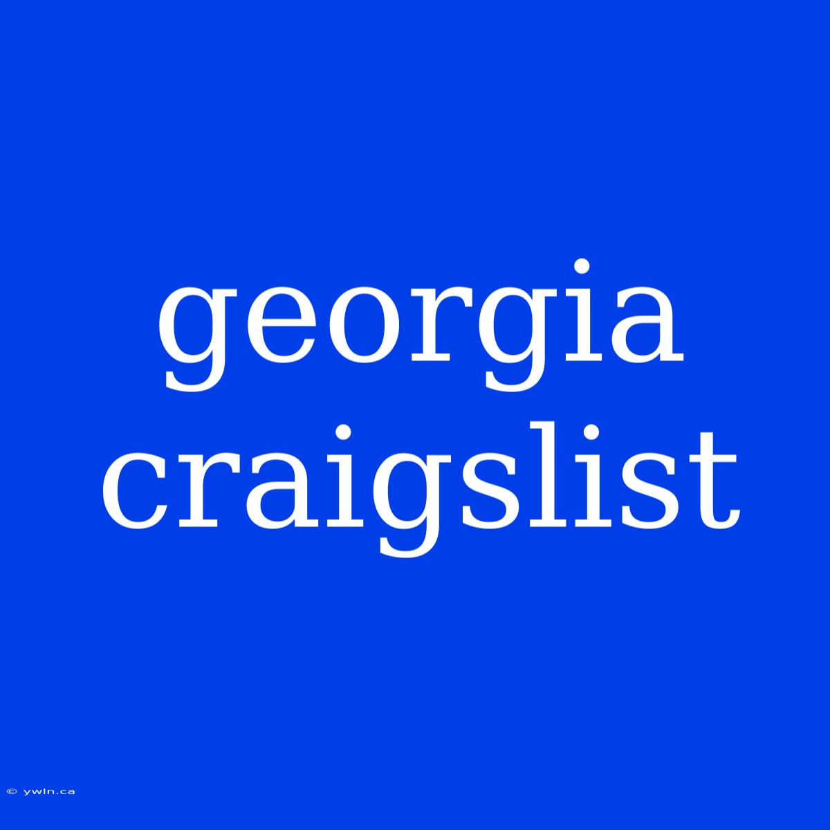 Georgia Craigslist