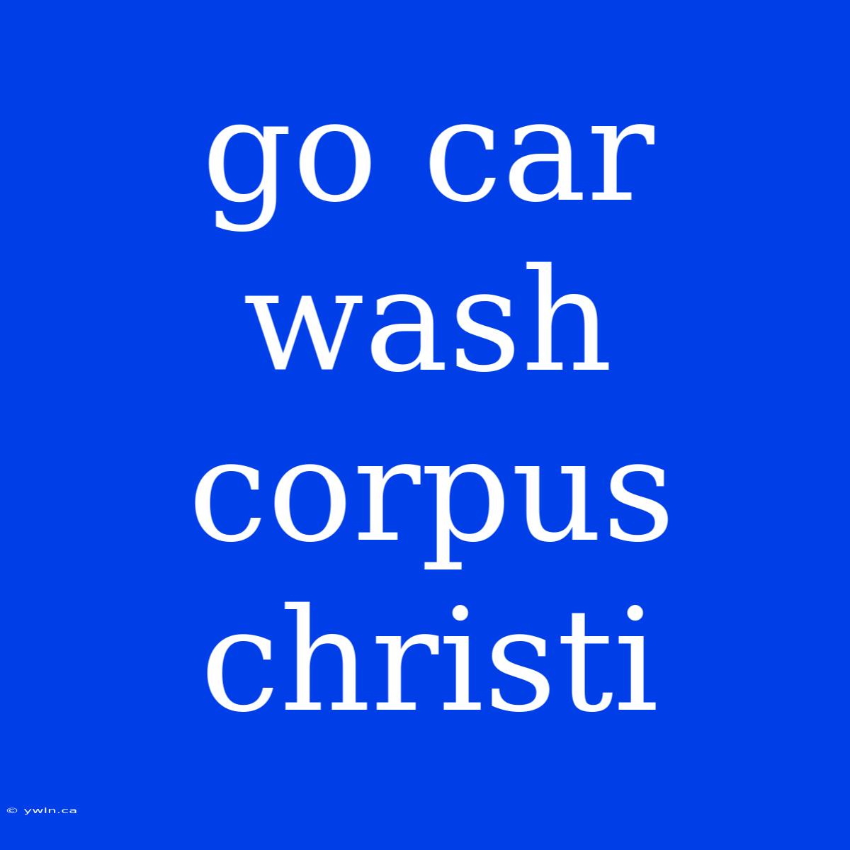 Go Car Wash Corpus Christi