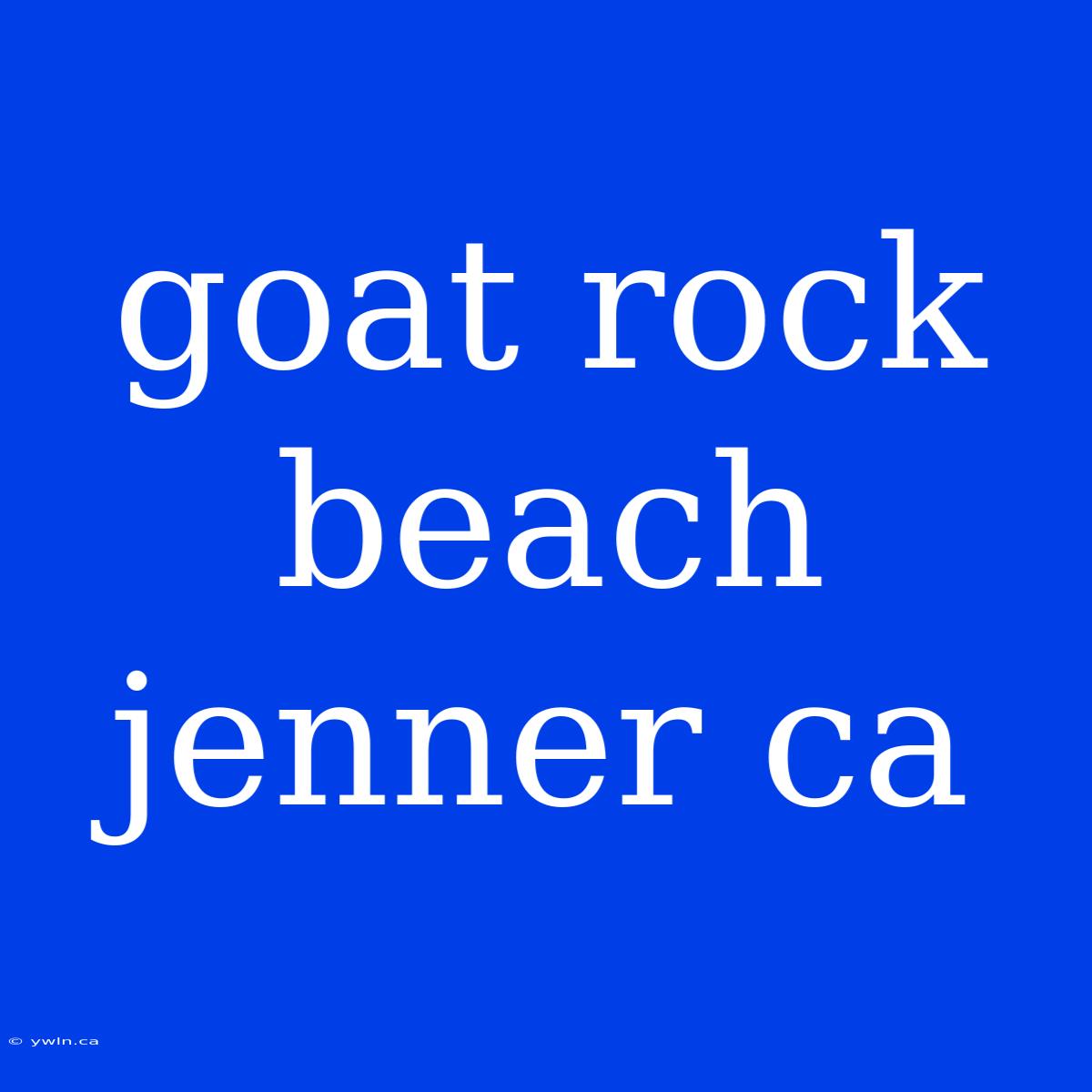 Goat Rock Beach Jenner Ca