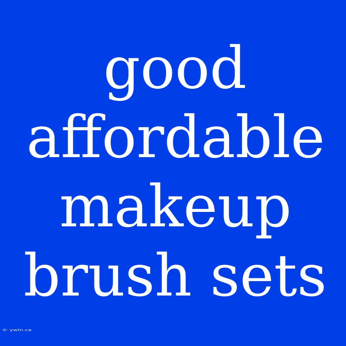 Good Affordable Makeup Brush Sets