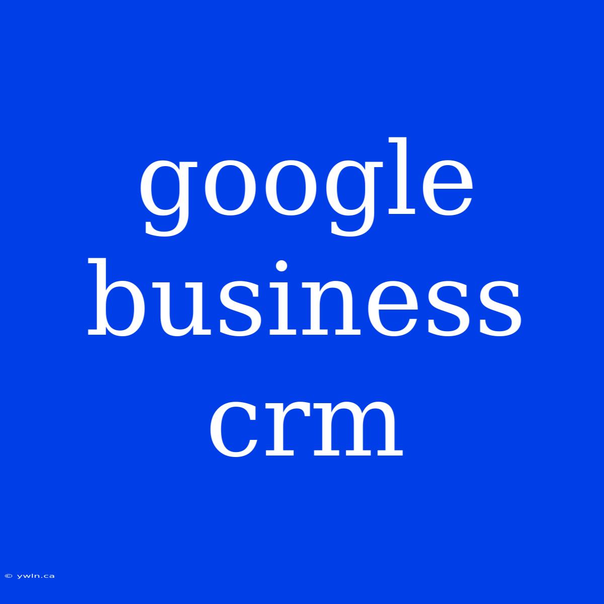 Google Business Crm