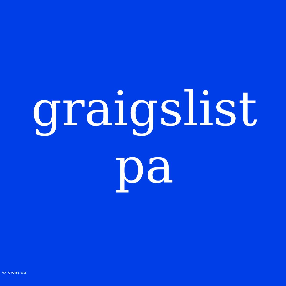 Graigslist Pa