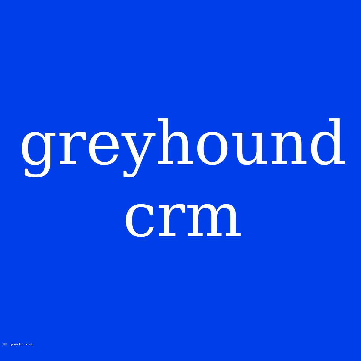 Greyhound Crm