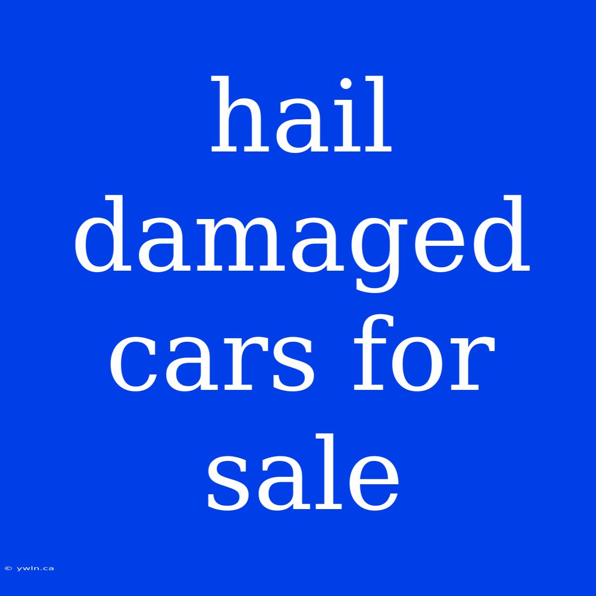 Hail Damaged Cars For Sale