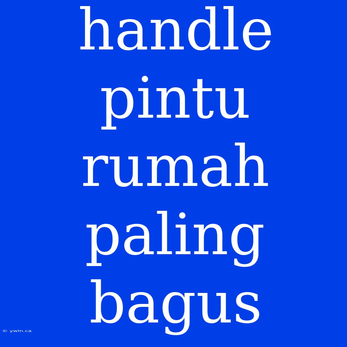 Handle Pintu Rumah Paling Bagus